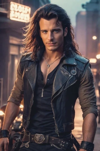 jack rose,biker,pirate,spanish stallion,male character,greek god,renegade,harley-davidson,hook,gale,leather,harley davidson,god of thunder,manly,tarzan,masculine,daemon,stunt performer,mullet,male model,Photography,Realistic