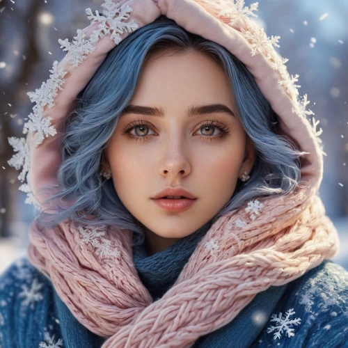 winterblueher,winter background,the snow queen,winter dream,winter magic,winter hat,suit of the snow maiden,blue snowflake,romantic look,elsa,mystical portrait of a girl,romantic portrait,snowflake background,ice queen,winter cherry,winter,winter rose,ice princess,winter dress,winter clothes,Photography,General,Commercial