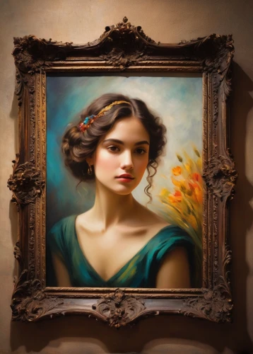 girl in a wreath,emile vernon,mystical portrait of a girl,portrait of a girl,romantic portrait,fantasy portrait,girl in flowers,girl portrait,vintage art,young woman,vintage female portrait,italian painter,art painting,peony frame,victorian lady,beautiful frame,art nouveau frame,vintage girl,floral frame,vintage woman,Art,Artistic Painting,Artistic Painting 02