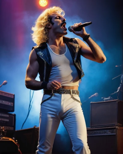white lion,turkish van,beatenberg,white eagle,the style of the 80-ies,retro eighties,hedwig,ac dc,shaggy mane,vauxhall firenza,1980's,carpenter jeans,80s,1982,mullet,rock 'n' roll,eighties,lady rocks,mic,rocker,Illustration,Realistic Fantasy,Realistic Fantasy 27