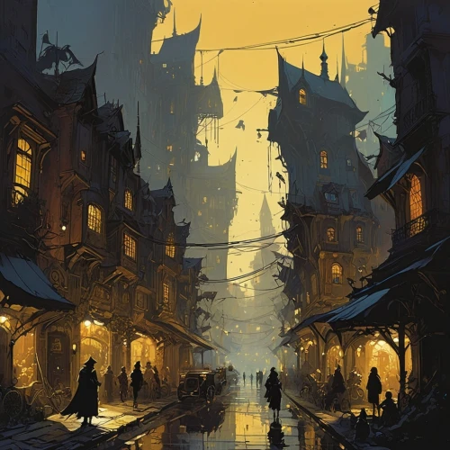 medieval street,fantasy city,medina,medieval town,cityscape,narrow street,slum,slums,old town,old city,ancient city,world digital painting,hamelin,souk,dusk,evening city,transylvania,the cobbled streets,escher village,krakow,Conceptual Art,Sci-Fi,Sci-Fi 01