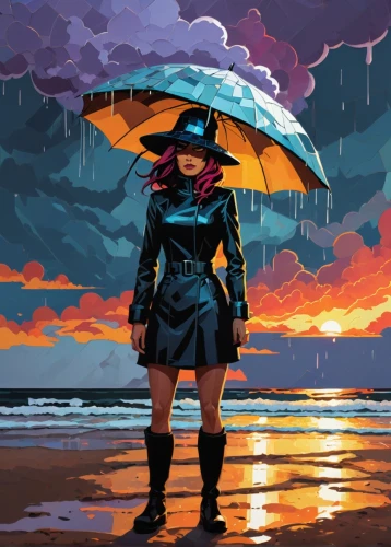 monsoon banner,umbrella,weather-beaten,storm,transistor,monsoon,raincoat,raindops,sea storm,umbrellas,scythe,pilgrim,rainstorm,cyberpunk,beach umbrella,stormy,dark beach,apocalyptic,raincloud,summer umbrella,Illustration,Vector,Vector 11