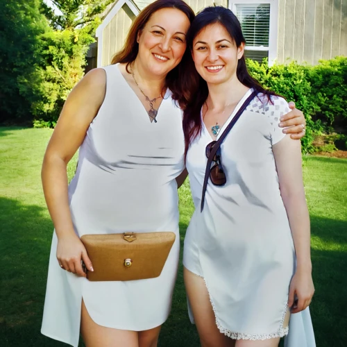 tallit,mom and daughter,nurses,white dress,white clothing,two beauties,white skirt,bridal party dress,sheath dress,white coat,mother and daughter,beautiful photo girls,garden party,laundress,business women,camisoles,golf tournament,nurse uniform,lionesses,godmother