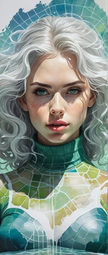 sci fiction illustration,green mermaid scale,world digital painting,fantasy portrait,elsa,illustrator,dahlia white-green,digital art,elven,glass painting,the blonde in the river,heroic fantasy,painting technique,medusa,digital painting,merfolk,fantasy woman,malachite,little girl in wind,mermaid vectors,Conceptual Art,Sci-Fi,Sci-Fi 25