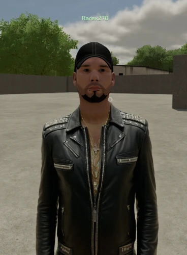 gangstar,biker,virtual identity,3d rendered,graphics,goatee,3d rendering,beatnik,fidel castro,main character,leather texture,screenshot,male character,fidel alejandro castro ruz,seamless texture,3d bicoin,game character,streampunk,ffp2 mask,punk design