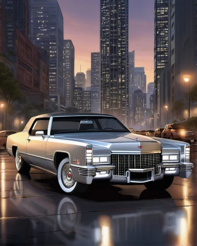 cadillac brougham,cadillac de ville series,cadillac eldorado,buick electra,cadillac fleetwood,cadillac fleetwood brougham,buick lesabre,cadillac coupe de ville,cadillac series 60,pontiac grand prix,cadillac series 62,chevrolet caprice,lincoln continental mark v,cadillac sixty special,buick invicta,lincoln continental,pontiac catalina,buick park avenue,cadillac bls,ford ltd crown victoria,Illustration,American Style,American Style 13