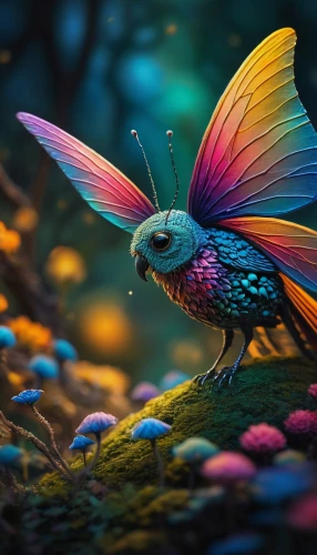 fairy peacock,aurora butterfly,butterfly background,rainbow butterflies,ulysses butterfly,butterfly isolated,beautiful fish,faery,mandarinfish,large aurora butterfly,isolated butterfly,angelfish,peacock,peacock butterfly,fantasy art,whimsical animals,butterfly swimming,butterfly,faerie,tropical butterfly,Conceptual Art,Fantasy,Fantasy 16