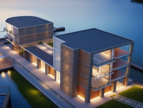 cube stilt houses,3d rendering,house by the water,floating huts,houseboat,house with lake,render,modern house,modern architecture,cubic house,smart house,stilt houses,3d render,3d rendered,smart home,luxury property,new housing development,shipping containers,floating islands,dunes house,Photography,General,Realistic
