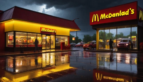 mcdonald's,mcdonald,fast food restaurant,mcdonalds,monsoon,fast-food,mc,mcgriddles,macaruns,mcdonald's chicken mcnuggets,fastfood,macedonia,mecca,big mac,mcmuffin,fast food,monsoon banner,drive through,thunderstorm,stormy,Illustration,Paper based,Paper Based 08
