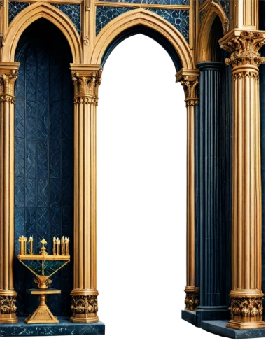 corinthian order,baluster,ornamental dividers,candlesticks,pillars,tabernacle,organ pipes,columns,art nouveau frames,three pillars,golden candlestick,entablature,grandfather clock,mouldings,fire screen,decorative element,decorative frame,armoire,candlestick,pillar,Illustration,Realistic Fantasy,Realistic Fantasy 24