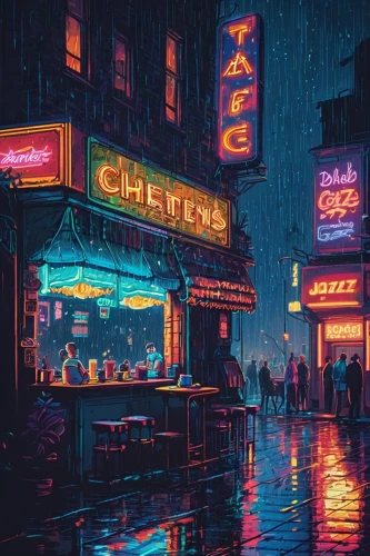 retro diner,neon coffee,neon cocktails,diner,neon drinks,rain bar,deli,new york restaurant,neon ghosts,chinatown,neon sign,cyberpunk,chinese restaurant,shanghai,neon arrows,retro background,restaurants,fast food restaurant,80s,neon tea,Unique,Pixel,Pixel 04