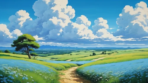 landscape background,meadow landscape,salt meadow landscape,rural landscape,high landscape,blooming field,nature landscape,meadow in pastel,mushroom landscape,lavender field,landscape,blue sky clouds,grasslands,dandelion field,landscape nature,green landscape,springtime background,cartoon video game background,beautiful landscape,home landscape,Conceptual Art,Daily,Daily 24