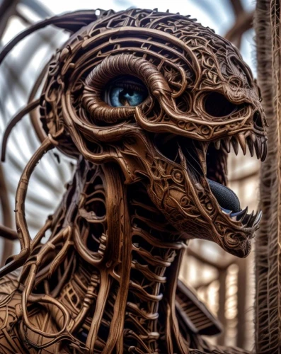 biomechanical,chinese dragon,scrap sculpture,district 9,wyrm,gorgon,wood carving,png sculpture,fractalius,wire sculpture,kelpie,wood skeleton,carved wood,dragon,wood art,allies sculpture,dragon of earth,wrought,reptilian,straw animal