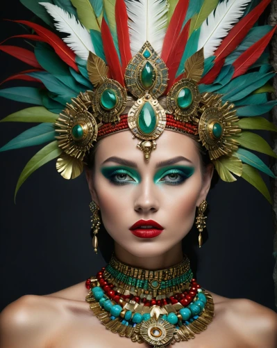 headdress,indian headdress,feather headdress,headpiece,cleopatra,venetian mask,adornments,brazil carnival,shamanic,exotic bird,ancient costume,ethnic design,feather jewelry,quetzal,jewellery,body painting,bird of paradise,rebana,orientalism,warrior woman,Photography,General,Natural