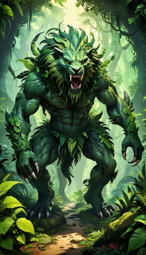 patrol,forest king lion,aaa,leopard's bane,forest dragon,kangkong,druid,green dragon,druid grove,cleanup,forest animal,king of the jungle,wall,the law of the jungle,green wallpaper,game illustration,green dragon vegetable,green,forest background,waldmeister,Unique,3D,Isometric