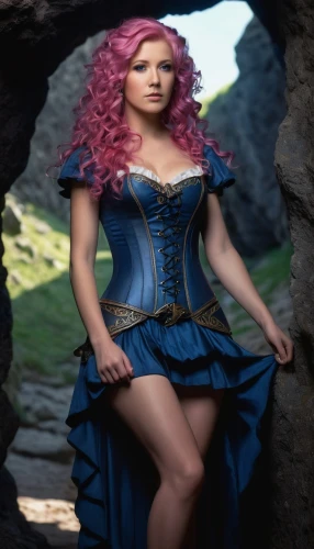 celtic woman,celtic queen,fae,fantasy woman,merida,fairy tale character,bodice,faery,rapunzel,cinderella,pixie,faerie,blue enchantress,violet head elf,fantasy picture,corset,rosa 'the fairy,digital compositing,fantasy girl,lycia,Illustration,American Style,American Style 07