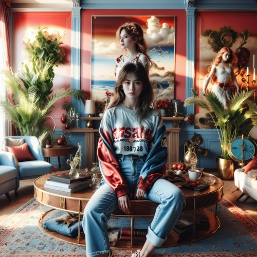 blue room,nylon,feist,dollhouse,carousel,album cover,flower shop,secret garden of venus,greenhouse,louis vuitton,livingroom,florist,denim background,tiffany,asia,vintage angel,greenhouse cover,70's icon,retro woman,lounge,Photography,General,Realistic