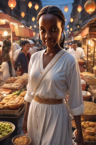 eritrean cuisine,ethiopian food,bahian cuisine,spice souk,ethiopian girl,woman holding pie,vendor,spice market,girl with bread-and-butter,addis ababa,african woman,grand bazaar,nigeria woman,the market,ethiopia,street food,african american woman,market stall,vendors,souq,Photography,Cinematic