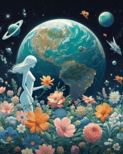 mother earth,dream world,other world,the earth,earth rise,earth,blue planet,fairy world,planet earth,gaia,universe,space art,fantasy world,world digital painting,the world,fantasia,embrace the world,cosmos,astral traveler,fantasy picture