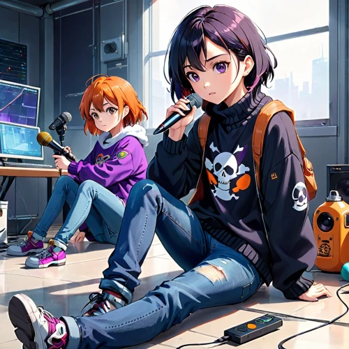 consoles,game illustration,gamecube,yuki nagato sos brigade,gamer zone,playing room,child is sitting,children studying,cg artwork,room children,classroom,anime japanese clothing,girl at the computer,gaming,music studio,music producer,boy and girl,controllers,gamers,gamer,Anime,Anime,Realistic