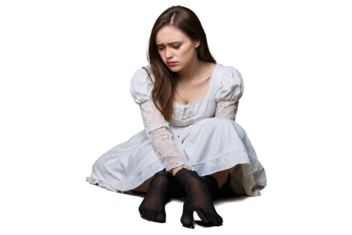 torn dress,white winter dress,gothic dress,the girl in nightie,country dress,women's clothing,overskirt,nightgown,girl in a long dress,girl in a long,doll dress,a girl in a dress,depressed woman,women clothes,woman sitting,girl sitting,girl on a white background,victorian lady,girl in white dress,mourning swan,Illustration,Black and White,Black and White 02