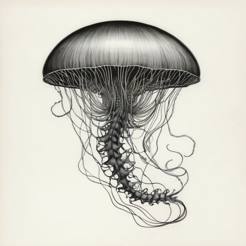 cnidaria,jellyfish,jellyfish collage,sea jellies,polyp,cnidarian,box jellyfish,lion's mane jellyfish,jellyfishes,marine invertebrates,portuguese man o' war,situation mushroom,lembeh,mushroom cloud,deep sea nautilus,submersible,mushroom type,anti-cancer mushroom,wild mushroom,pencil drawings,Illustration,Black and White,Black and White 01