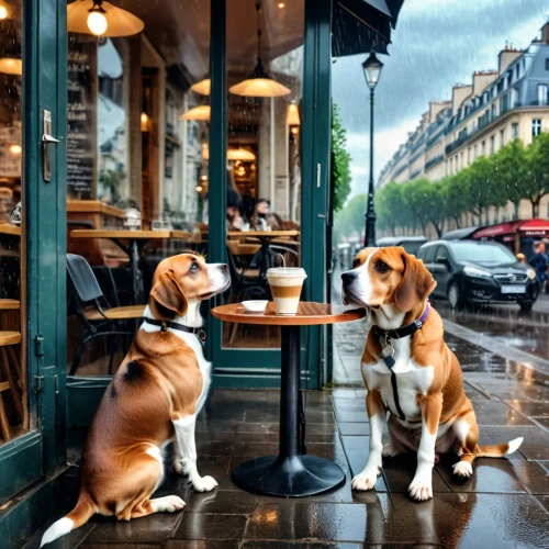 parisian coffee,paris cafe,rain cats and dogs,dog cafe,french bulldogs,basset fauve de bretagne,bistrot,rainy day,dog street,paris shops,watercolor paris,montmartre,french coffee,paris,coffee break,street cafe,the coffee shop,paris clip art,street dogs,st bernard,Photography,General,Realistic