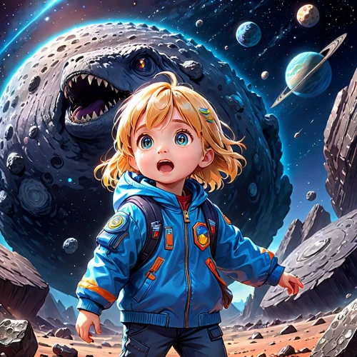 sci fiction illustration,kids illustration,lost in space,astronaut,space art,cg artwork,space walk,asteroids,little planet,game illustration,children's background,lunar,astronautics,astronomer,asteroid,star illustration,moon walk,planetarium,outer space,space voyage,Anime,Anime,General