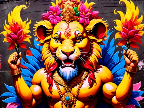 forest king lion,dusshera,neon body painting,brazil carnival,masai lion,bodypainting,vajrasattva,bengalenuhu,vishuddha,lord ganesh,body painting,lord ganesha,lion,sinulog dancer,tiger png,two lion,hare krishna,the festival of colors,janmastami,balinese,Conceptual Art,Graffiti Art,Graffiti Art 07
