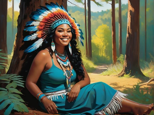 pocahontas,american indian,native american,cherokee,polynesian girl,the american indian,indigenous painting,amerindien,pachamama,indian woman,african american woman,first nation,tribal chief,native,indigenous culture,polynesian,world digital painting,peruvian women,mother earth,african woman,Conceptual Art,Oil color,Oil Color 04