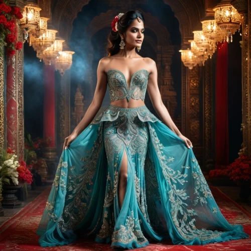 jasmine blue,blue enchantress,indian bride,ball gown,sari,quinceanera dresses,teal blue asia,bridal clothing,evening dress,deepika padukone,cinderella,jasmine,miss circassian,anushka shetty,fairy queen,mazarine blue,pooja,aladha,oriental princess,aditi rao hydari,Photography,General,Fantasy