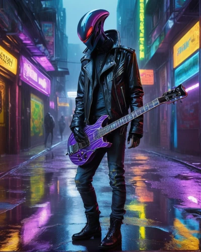 electric guitar,cyberpunk,electric scooter,painted guitar,guitar,guitar player,guitarist,neon arrows,80s,guitars,renegade,the guitar,rocker,ibanez,scooter,mute,e-scooter,musician,axe,vapor,Illustration,Black and White,Black and White 13