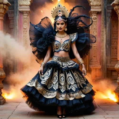 dusshera,indian bride,the carnival of venice,east indian,indian woman,asian costume,fire angel,ethnic dancer,priestess,peruvian women,warrior woman,ancient costume,voodoo woman,la catrina,brazil carnival,indian culture,shamanic,kali,mexican culture,tantra,Photography,General,Fantasy