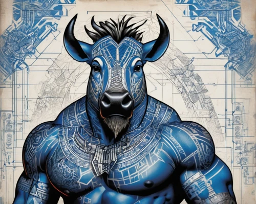 tribal bull,horoscope taurus,minotaur,the zodiac sign taurus,taurus,deer bull,anglo-nubian goat,capricorn,trioceros,zodiac sign,zodiac sign leo,electric donkey,oryx,zebu,pharaonic,horned,pharaoh,ramses,bull,blue demon,Unique,Design,Blueprint
