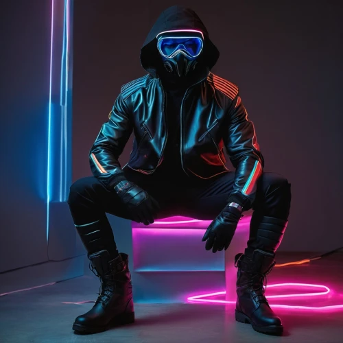 neon lights,cyber glasses,cyber,neon arrows,mute,neon light,neon,futuristic,electro,neon human resources,cyberpunk,3d man,uv,high-visibility clothing,balaclava,wall,neon body painting,neon ghosts,light mask,black light,Photography,General,Natural