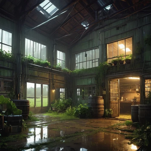 juice plant,abandoned factory,croft,abandoned places,greenhouse,abandoned place,empty factory,sugar plant,warehouse,heavy water factory,old factory,water plant,dandelion hall,industrial ruin,lostplace,abandoned,lost place,dutch mill,indoor,mill,Illustration,Vector,Vector 04