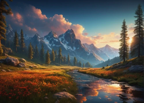 landscape background,fantasy landscape,mountain landscape,salt meadow landscape,mountain scene,mountainous landscape,meadow landscape,autumn mountains,nature landscape,beautiful landscape,mountain meadow,fantasy picture,forest landscape,world digital painting,landscape nature,landscapes beautiful,mountain sunrise,landscape mountains alps,background view nature,natural landscape,Art,Classical Oil Painting,Classical Oil Painting 42