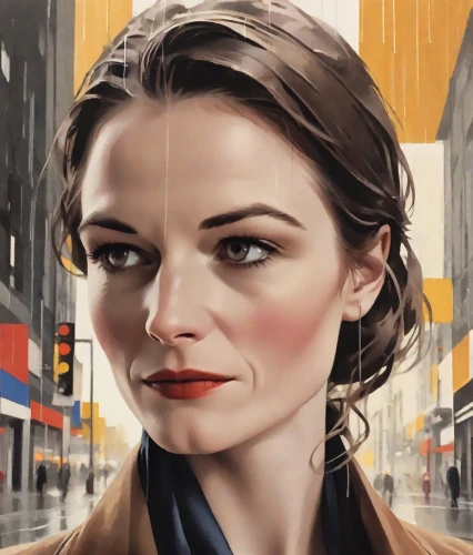 the girl at the station,city ​​portrait,daisy jazz isobel ridley,woman face,oil painting on canvas,david bates,pedestrian,art deco woman,woman thinking,woman portrait,world digital painting,woman's face,a pedestrian,vesper,lilian gish - female,sprint woman,digital painting,the girl's face,woman walking,head woman,Digital Art,Poster
