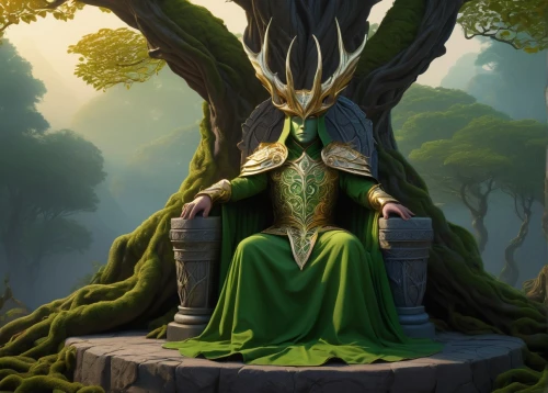 dryad,celtic tree,druid,tree crown,elven,the enchantress,celtic queen,patrol,green dragon,druid grove,green tree,elven forest,throne,druid stone,the throne,druids,fantasy picture,tree of life,priestess,anahata,Conceptual Art,Daily,Daily 27