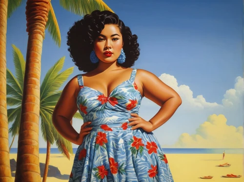 polynesian girl,blue hawaii,mai tai,vietnamese woman,hula,rosa bonita,aloha,polynesian,asian woman,luau,molokai,south pacific,bahama mom,kalua,african american woman,santana,ester williams-hollywood,moana,hawaiian,pin-up girl,Art,Artistic Painting,Artistic Painting 06