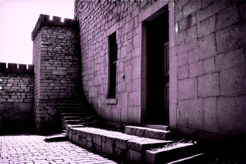 medieval architecture,stone stairs,ghost castle,caravansary,castel,oradour-sur-glane,castle of the corvin,haunted castle,cobblestones,jahili fort,templar castle,galician castle,cobblestone,citadelle,halic castle,oradour sur glane,city walls,stone stairway,castles,medieval castle,Conceptual Art,Daily,Daily 03