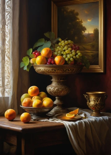 fruit bowl,autumn still life,summer still-life,fruit basket,still life,still-life,basket with apples,still life of spring,still life elegant,basket of fruit,bowl of fruit in rain,fruit plate,apricots,bowl of fruit,oranges,fruit tree,orange tree,yellow plums,tea still life with melon,still life photography,Art,Classical Oil Painting,Classical Oil Painting 18