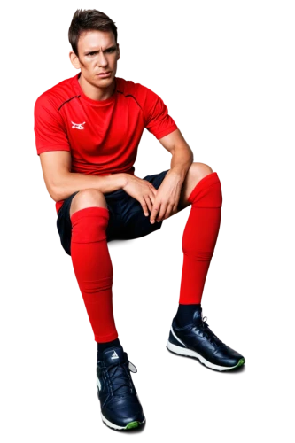 red socks,soccer player,football boots,sports sock,crouch,squat position,footballer,futsal,müller,football equipment,football player,sports equipment,sports uniform,sports gear,soccer cleat,sports socks,piszke,soccer players,fifa 2018,leg,Conceptual Art,Oil color,Oil Color 14