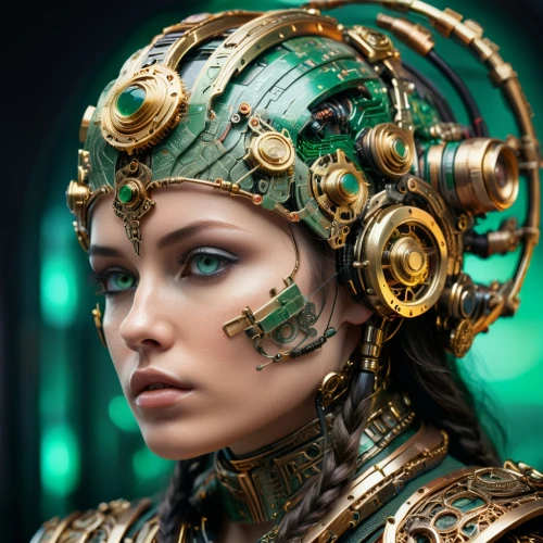 steampunk,cyborg,valerian,cleopatra,cyberpunk,wearables,circuit board,cybernetics,scifi,the enchantress,sci fi,alien warrior,biomechanical,emerald,head woman,cyber,medusa,sci-fi,sci - fi,streampunk,Photography,General,Sci-Fi