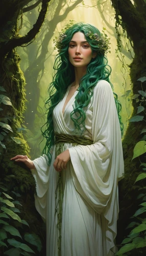 fantasy portrait,dryad,rusalka,merida,fae,druid,the enchantress,elven forest,artemisia,elven,celtic queen,fantasy picture,green aurora,anahata,faerie,druids,faery,green wallpaper,mother earth,medusa,Conceptual Art,Daily,Daily 09