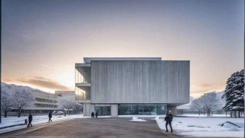 archidaily,winter house,chancellery,modern architecture,swiss house,avalanche protection,cubic house,cube house,modern house,snowhotel,kirrarchitecture,snow house,glass facade,ski facility,metal cladding,arhitecture,residential house,school design,ramsau,modern building,Photography,General,Realistic
