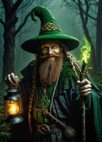 the wizard,wizard,leprechaun,saint patrick,wizards,magus,happy st patrick's day,scandia gnome,dodge warlock,witch broom,candlemaker,mage,magistrate,druid,immerwurzel,witch ban,broomstick,saint patrick's day,wizardry,waldmeister,Art,Classical Oil Painting,Classical Oil Painting 29