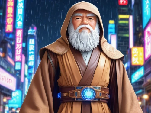 mundi,obi-wan kenobi,jedi,cg artwork,luke skywalker,monk,the abbot of olib,george lucas,xing yi quan,confucius,buddhist monk,middle eastern monk,digital compositing,world digital painting,xiangwei,biblical narrative characters,chinese background,xi'an,father frost,indian monk,Illustration,Japanese style,Japanese Style 02