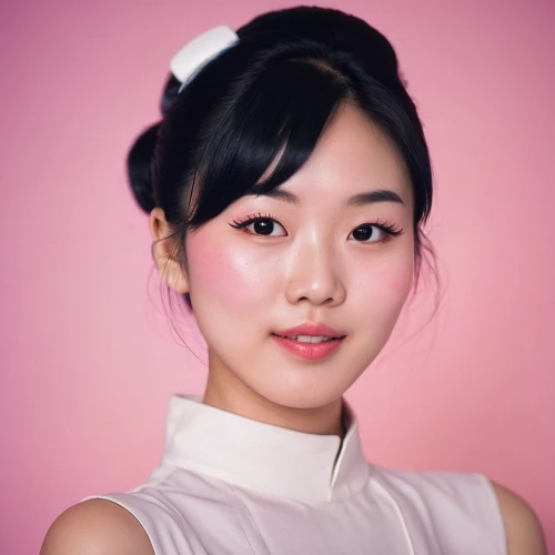 asian girl,hanbok,asian woman,vintage asian,portrait background,pink background,phuquy,xuan lian,korean,japanese idol,asian,xiangwei,oriental girl,ao dai,mulan,siu mei,shuai jiao,su yan,vietnamese,natural cosmetic,Conceptual Art,Sci-Fi,Sci-Fi 29