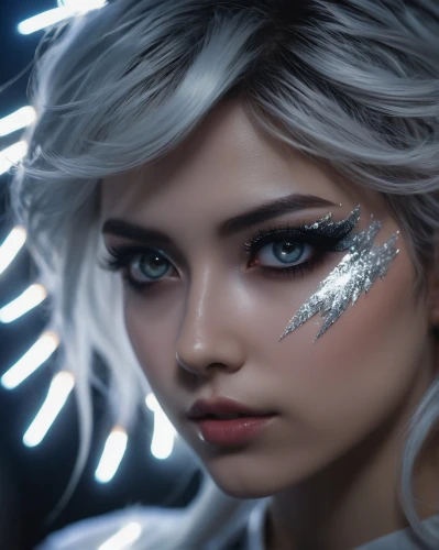 silver,silvery,silver rain,fantasy portrait,ice queen,silvery blue,silver blue,silver pieces,glitter eyes,platinum,silver arrow,tiber riven,elsa,echo,the snow queen,sparkler,white feather,white rose snow queen,silversmith,blanche,Photography,General,Fantasy